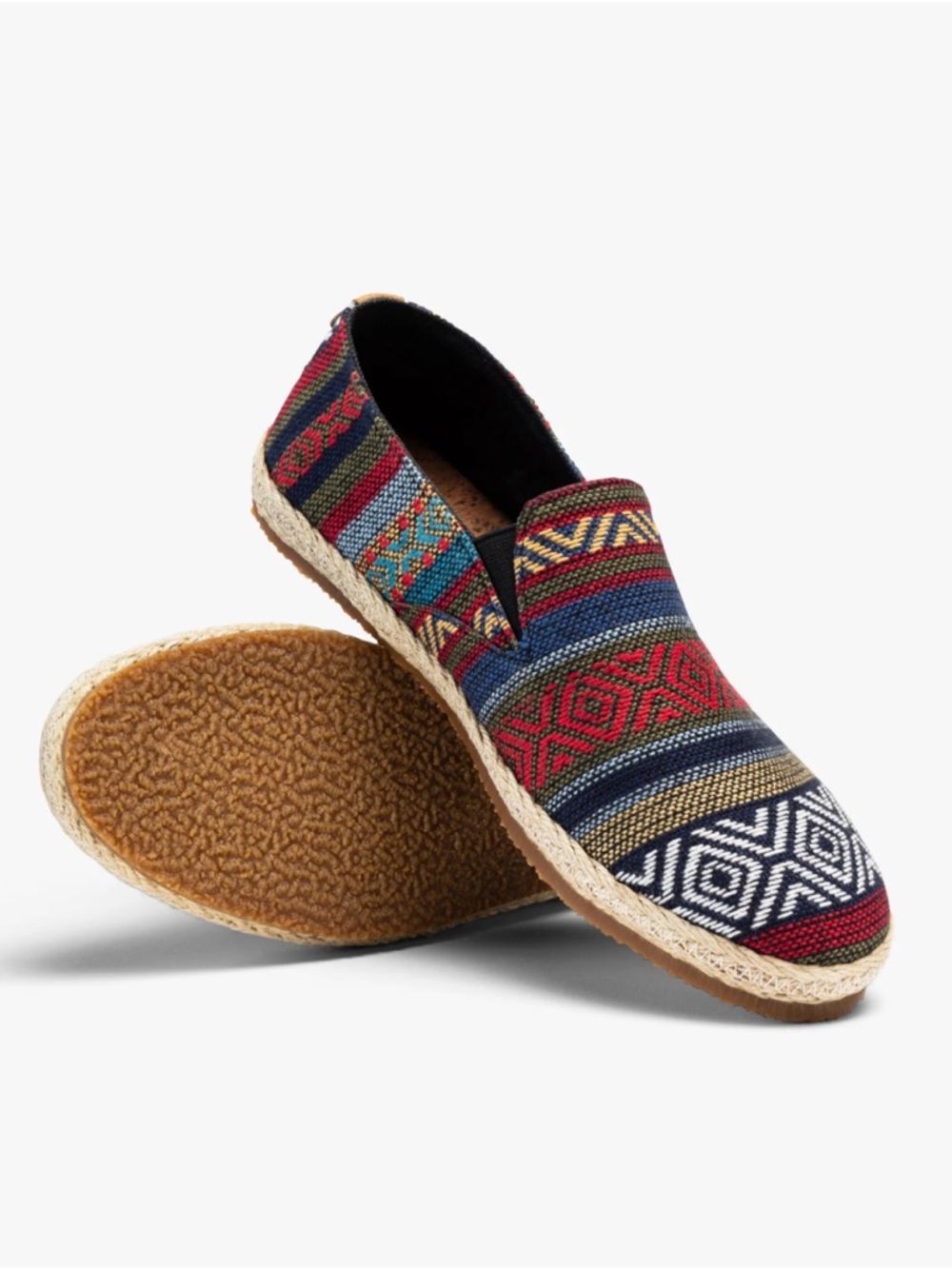 Patara Multicolor Woven Slip-On Loafers - Casual Men's Espadrille Style size 9